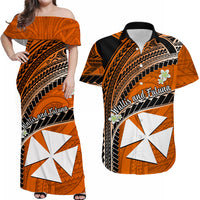 Custom Wallis And Futuna Matching Dress and Hawaiian Shirt Plumeria Flowers with Orange Polynesian Pattern LT14 Orange - Polynesian Pride