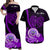 Custom Valentine Federated States of Micronesia Matching Hawaiian Shirt and Dress Heart Love Tropical Flowers Purple LT14 Purple - Polynesian Pride
