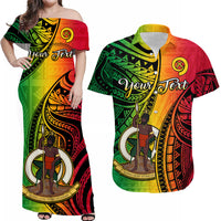 Custom Matching Hawaiian Shirt and Dress Vanuatu Luganville Polynesian Reggae LT14 Reggae - Polynesian Pride