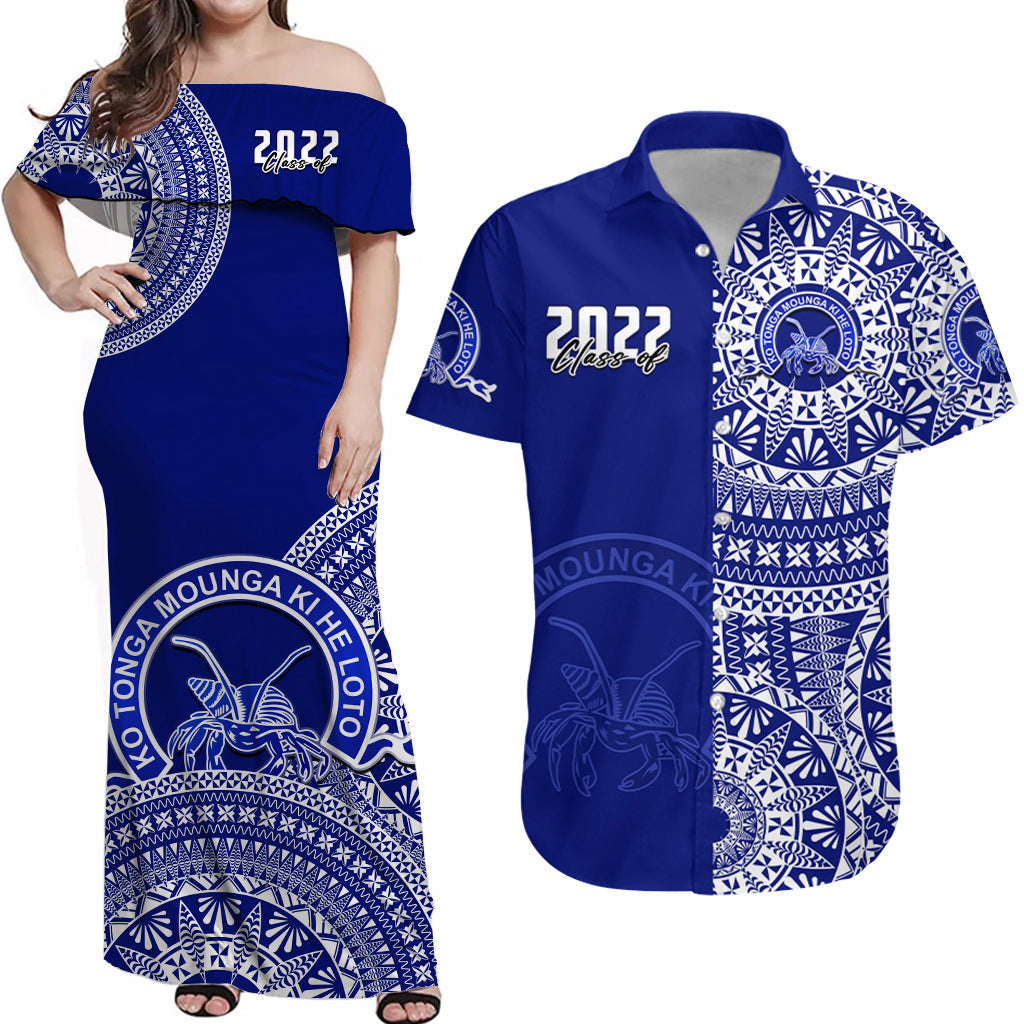 (Custom Text And Number) Tonga Polynesian Matching Hawaiian Shirt and Dress Tailulu College with Ngatu Pattern LT14 Blue - Polynesian Pride