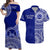 Custom Tonga Polynesian Matching Hawaiian Shirt and Dress Queen Salote College with Ngatu Pattern LT14 Blue - Polynesian Pride