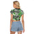 (Custom Personalised) Hawaii Raglan Cropped T shirt Tribal Plumeria With Polynesian Turtle Ver.01 LT14 - Polynesian Pride
