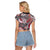 (Custom Personalised) Hawaii Raglan Cropped T shirt Tribal Plumeria With Polynesian Turtle Ver.03 LT14 - Polynesian Pride