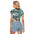 (Custom Personalised) Hawaii Raglan Cropped T shirt Tribal Plumeria With Polynesian Turtle Ver.04 LT14 - Polynesian Pride