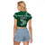Hawaii Football Raglan Cropped T Shirt Kakau Rainbow Warriors Helmet Go Bows LT14 - Polynesian Pride