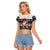 (Custom Personalised) Hawaii Mele Kalikimaka Raglan Cropped T Shirt Dabbing Santa Black Merry Christmas LT14 Female Black - Polynesian Pride