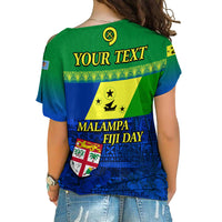 (Custom Personalised) Malampa Fiji Day Cross Shoulder Shirt Vanuatu Polynesia mix Flowers LT13 - Polynesian Pride