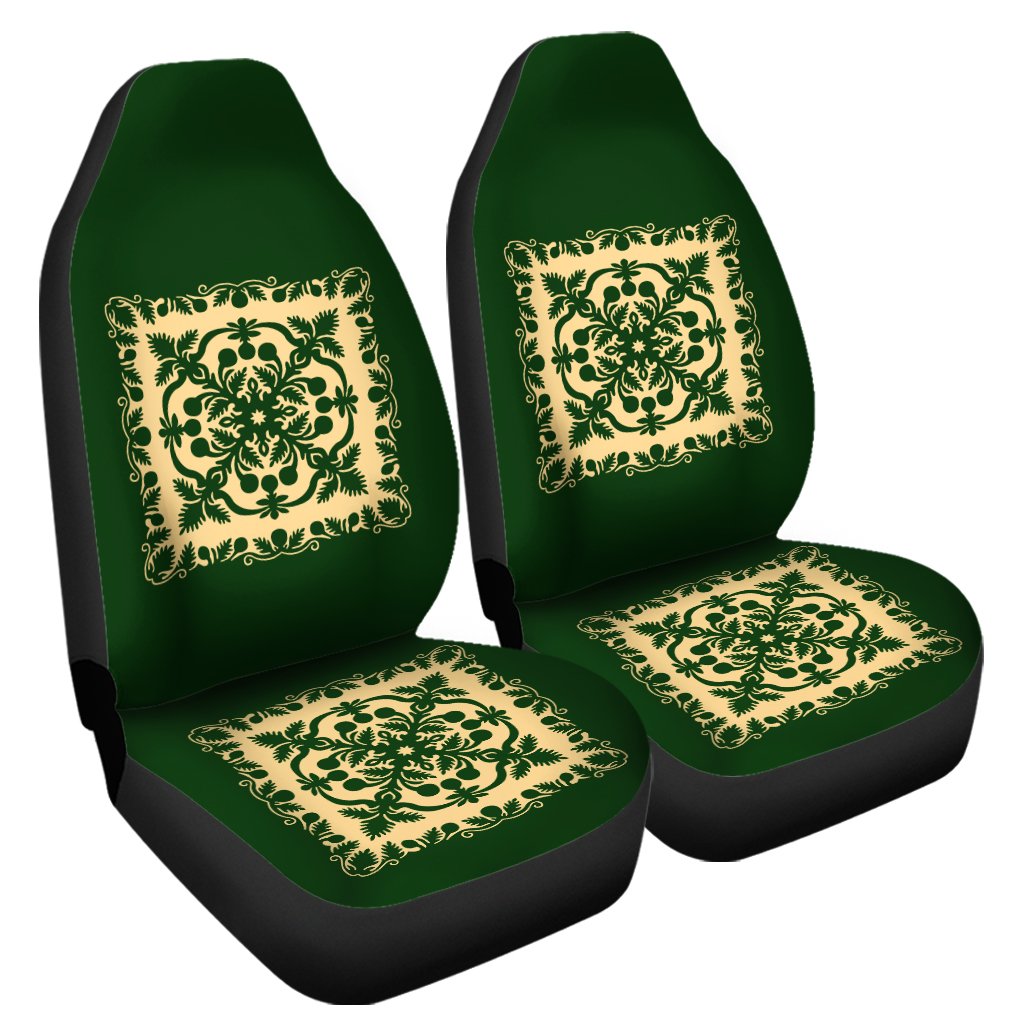 Hawaiian Car Seat Cover Royal Pattern - Emerald Green Universal Fit Green - Polynesian Pride