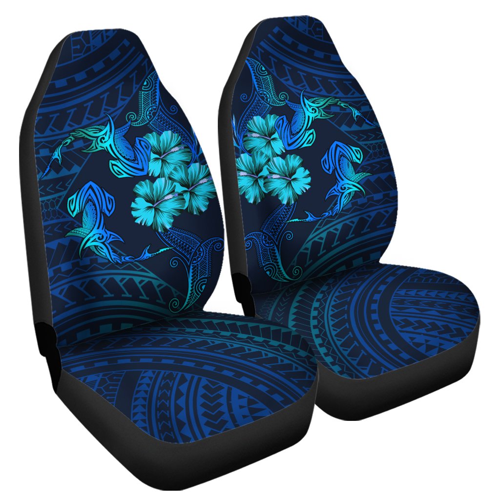 hawaii-couple-shark-hibiscus-polynesian-car-seat-covers-blue-mina-style-ah