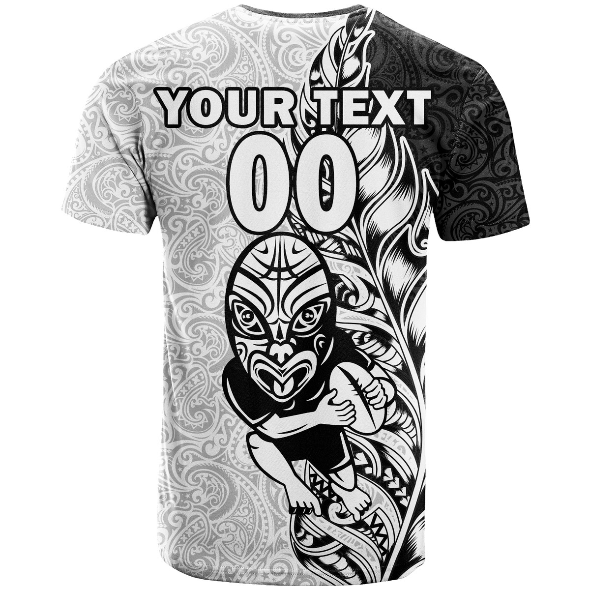 Custom New Zealand Maori All Black Rugby T Shirt LT2 WHITE - Polynesian Pride