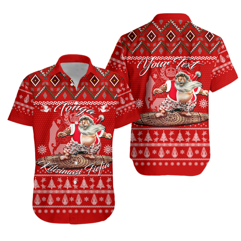 (Custom Personalised) Tonga Christmas - Kilisimasi Fiefia Santas Polynesia Hawaiian Shirt - LT2 Unisex RED - Polynesian Pride
