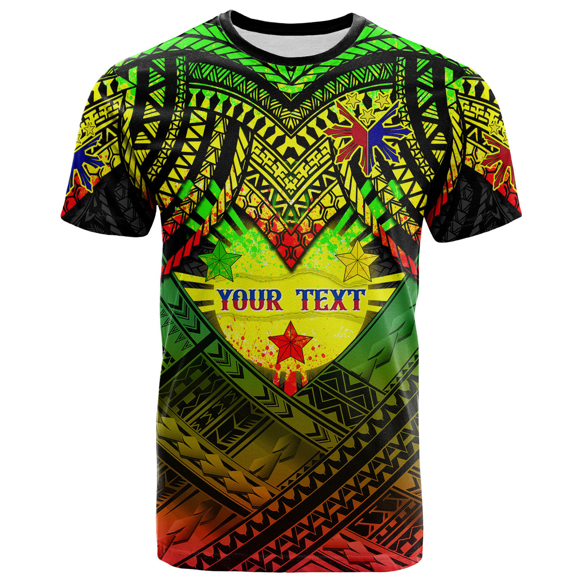 Philippines Polynesian T Shirt Custom Hope Begins In Your Home Reggae Style - Polynesian Pride