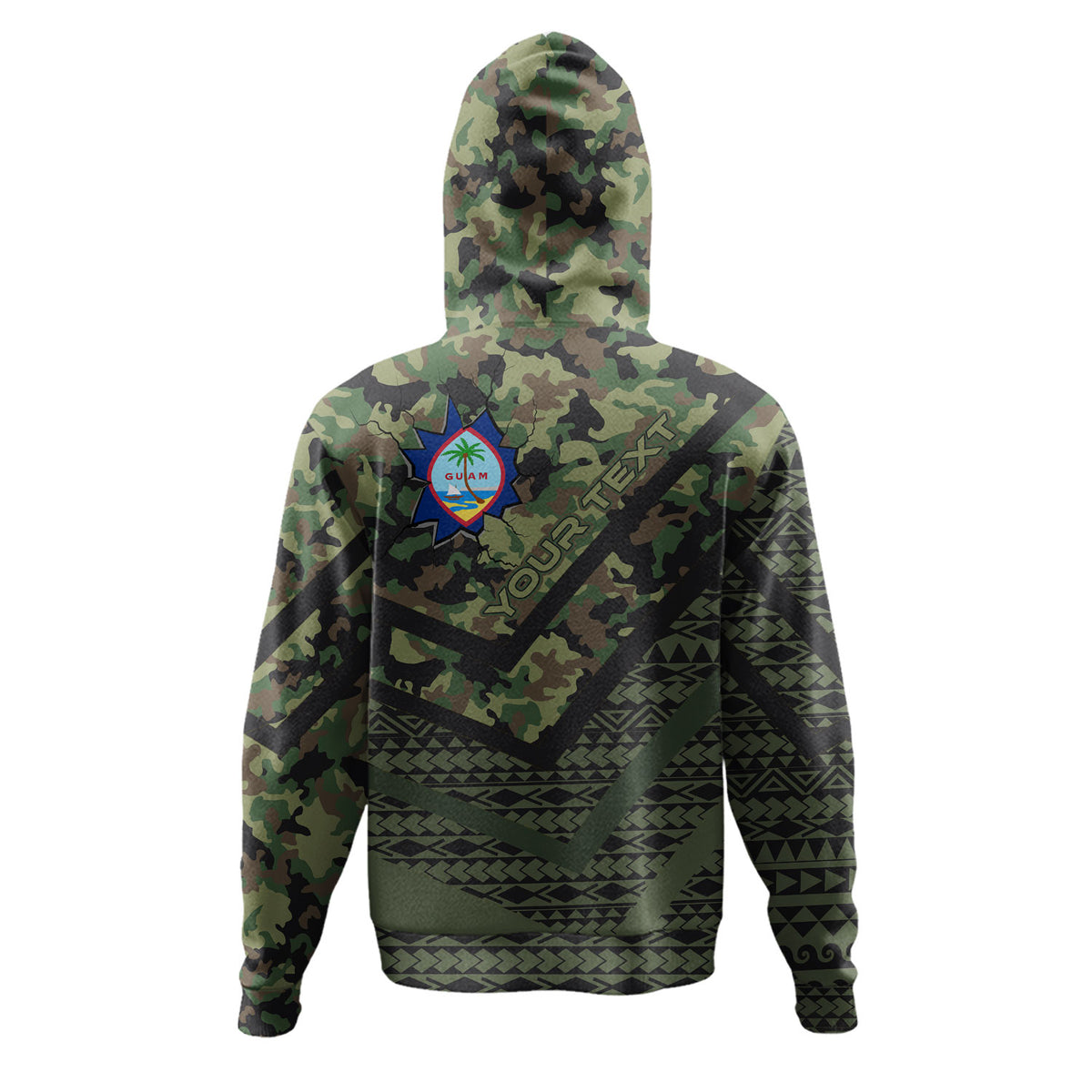 Guam Hoodie Custom Guam Camo Deluxe Polynesian Tattoo Hoodie - Polynesian Pride