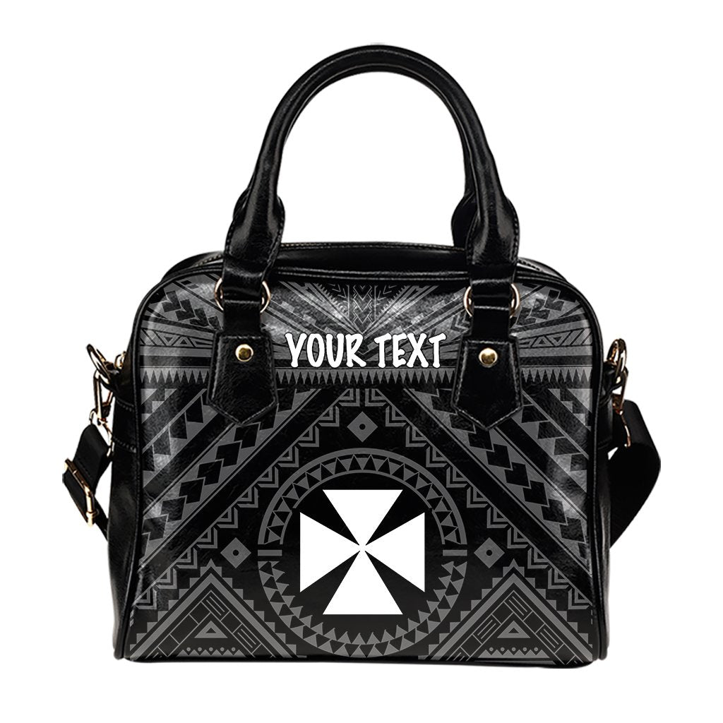 Wallis and Futuna Personalised Shoulder Handbag - Wallis and Futuna Seal With Polynesian Tattoo Style - Polynesian Pride