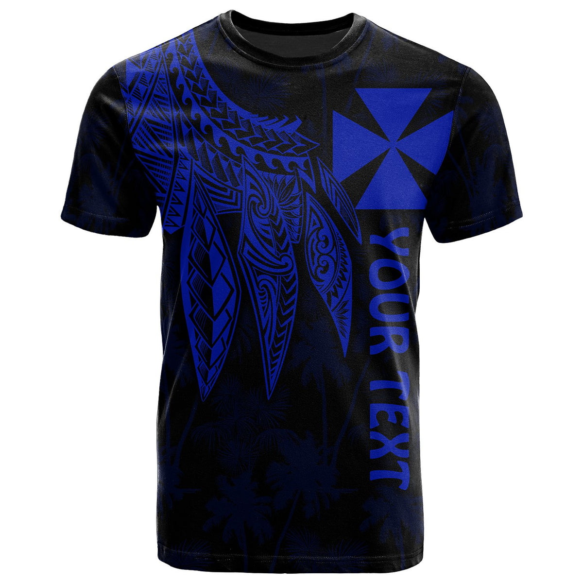 Wallis and Futuna Custom T Shirt Polynesian Wings Blue Unisex Blue - Polynesian Pride