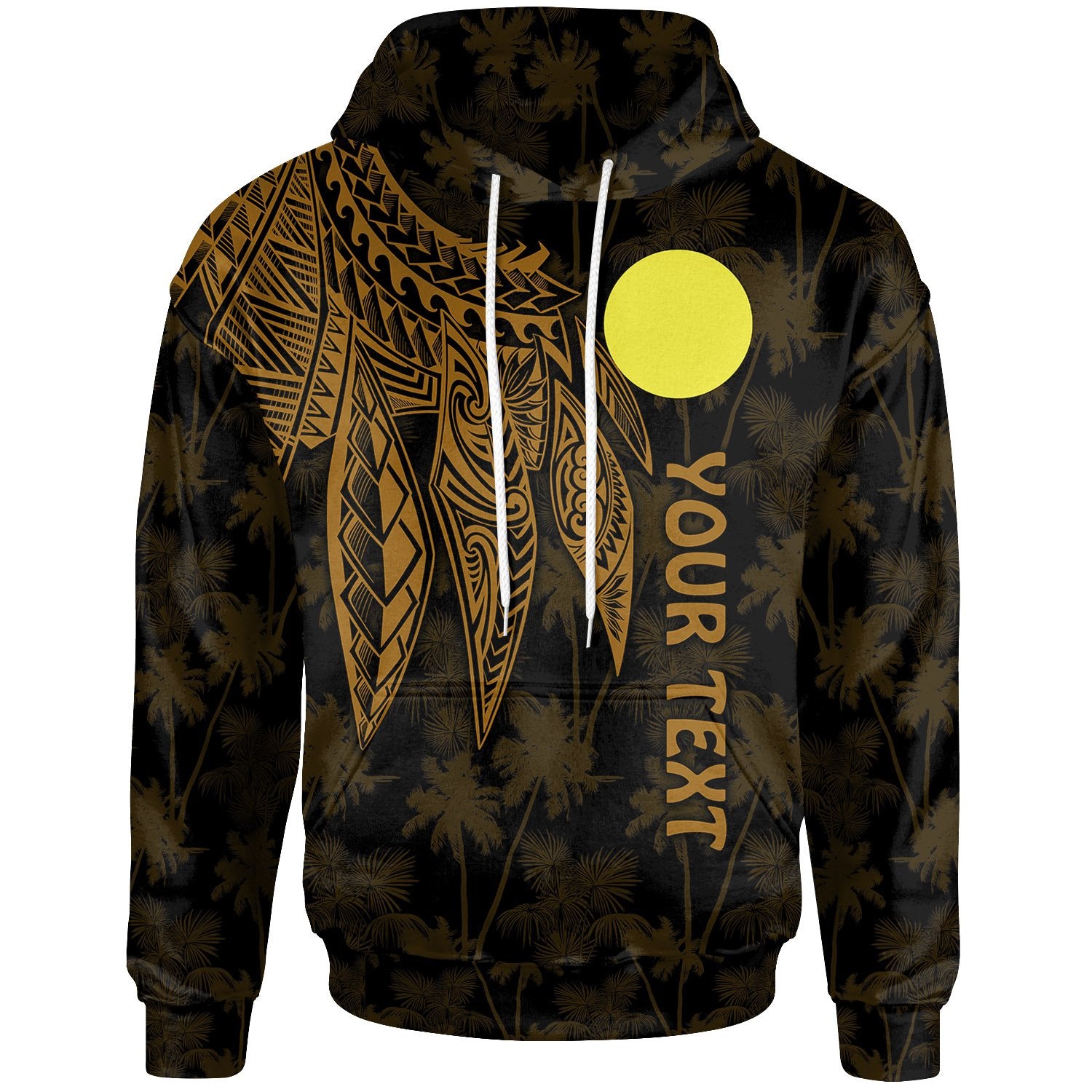 Palau Polynesian Custom Hoodie Polynesian Wings (Golden) Unisex Golden - Polynesian Pride