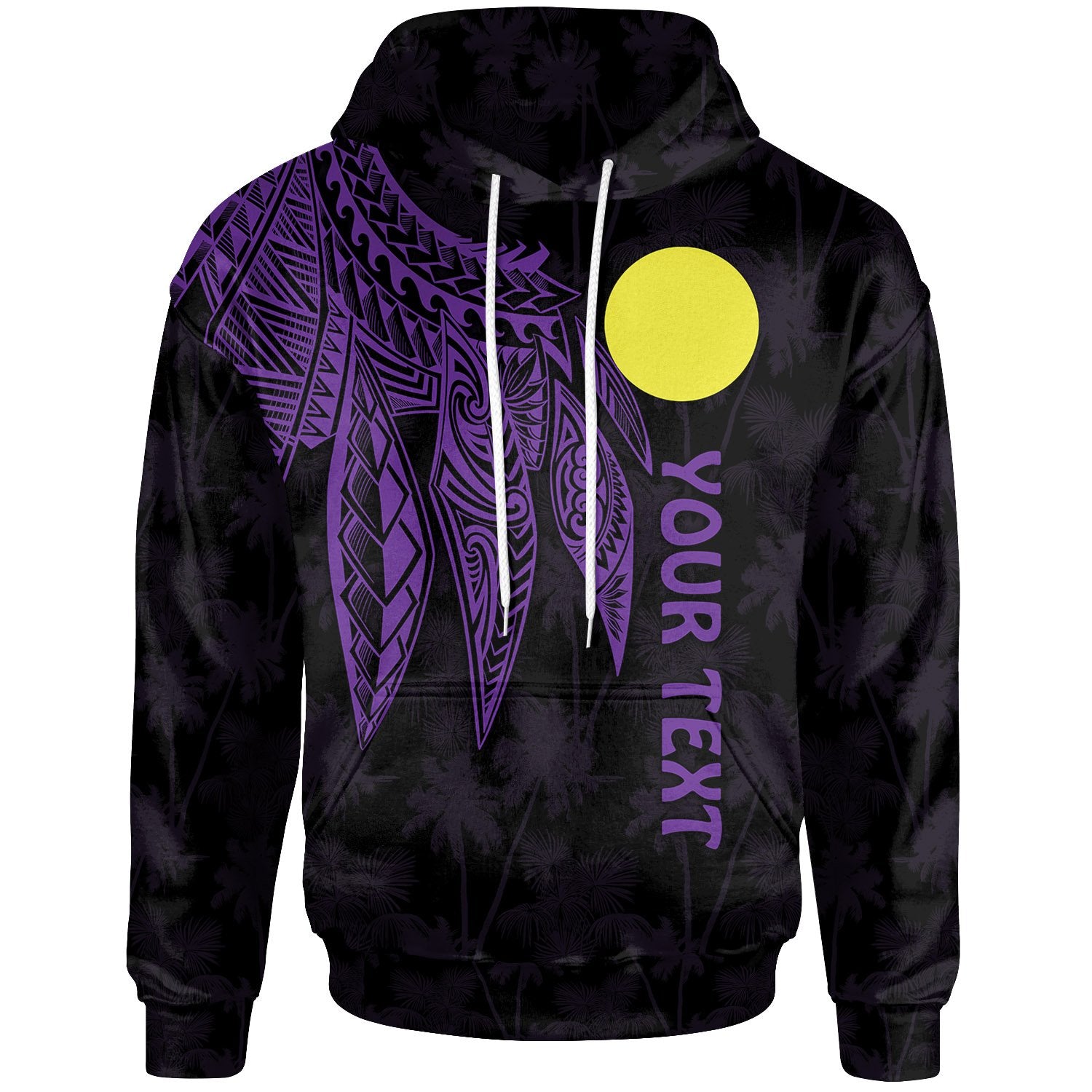 Palau Polynesian Custom Hoodie Polynesian Wings (Purple) Unisex Purple - Polynesian Pride