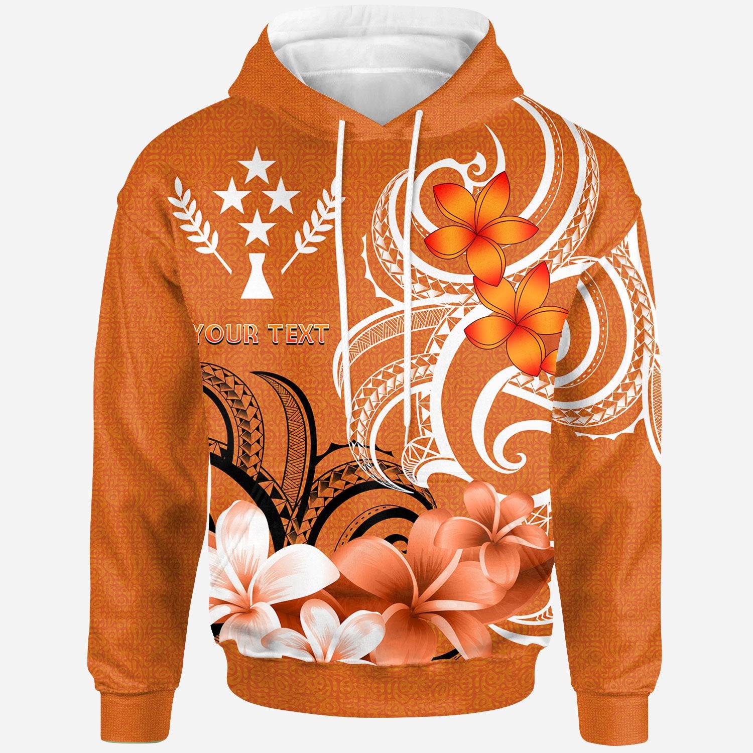 Custom Kosrae Custom Hoodie Kosrae Spirit Unisex Orange - Polynesian Pride