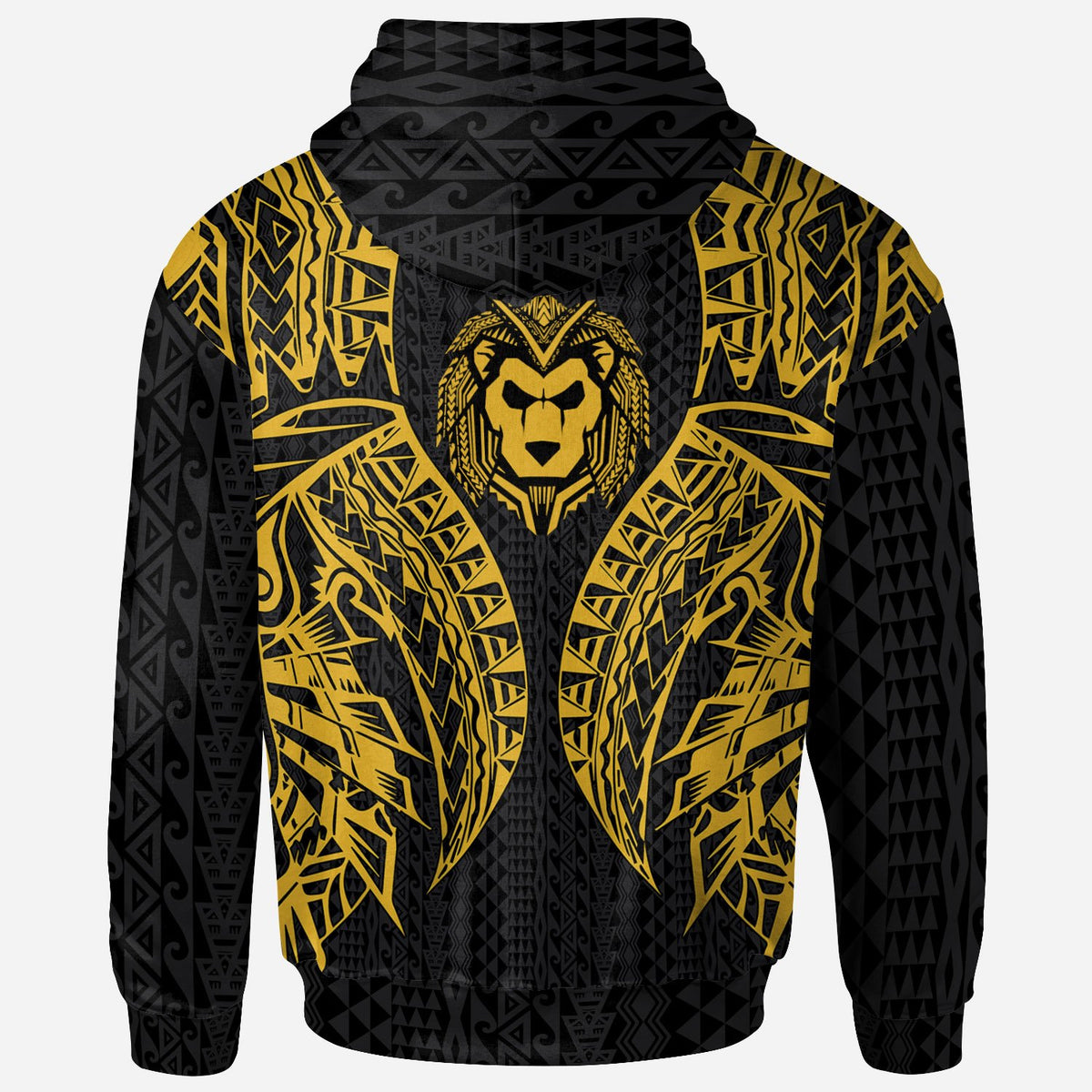 New Caledonia Hoodie Polynesian Lion Head Gold Style - Polynesian Pride