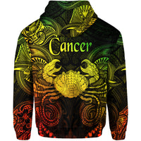 Cancer Zodiac Polynesian Zip Hoodie Unique Style Reggae LT8 - Polynesian Pride