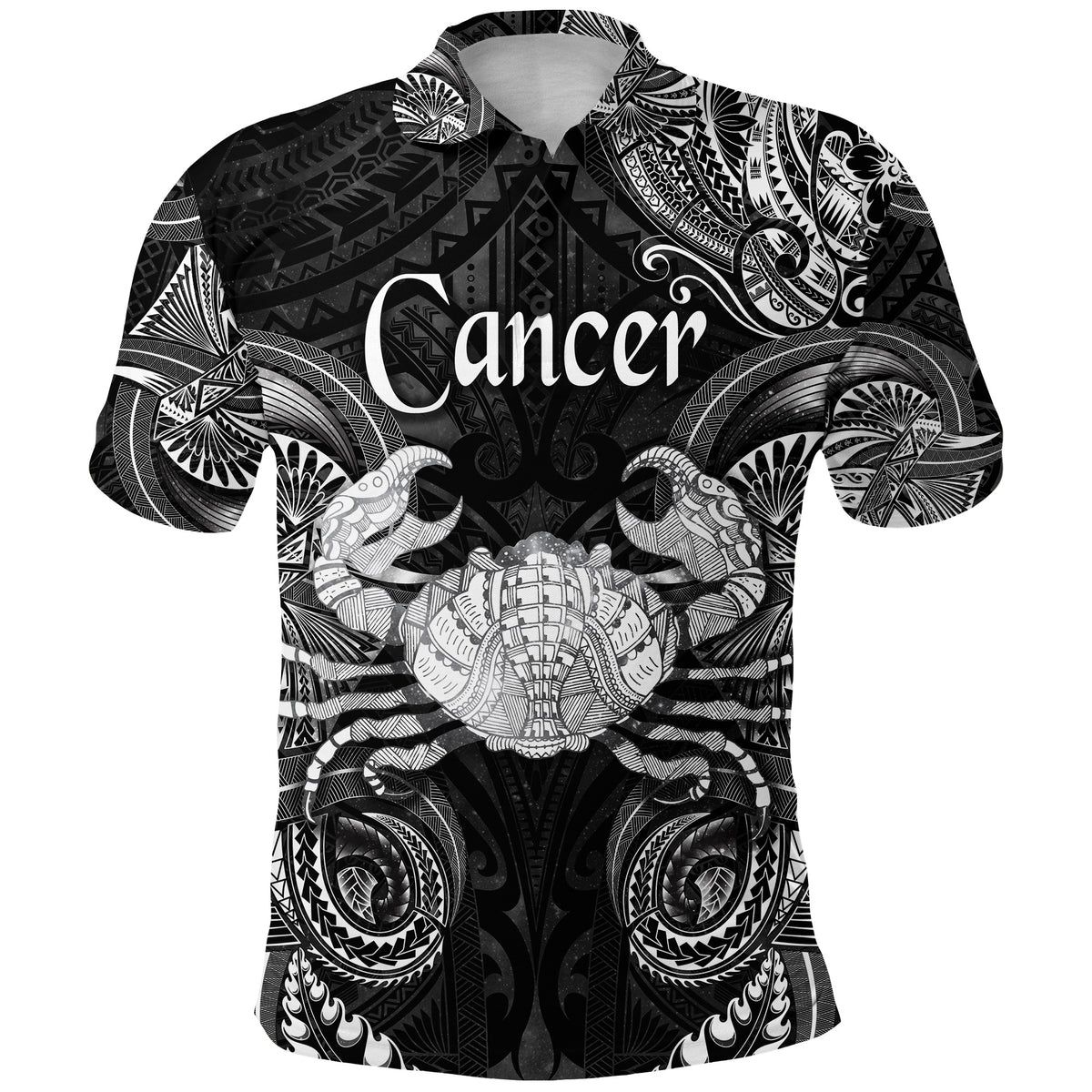 Cancer Zodiac Polynesian Polo Shirt Unique Style Black LT8 - Polynesian Pride