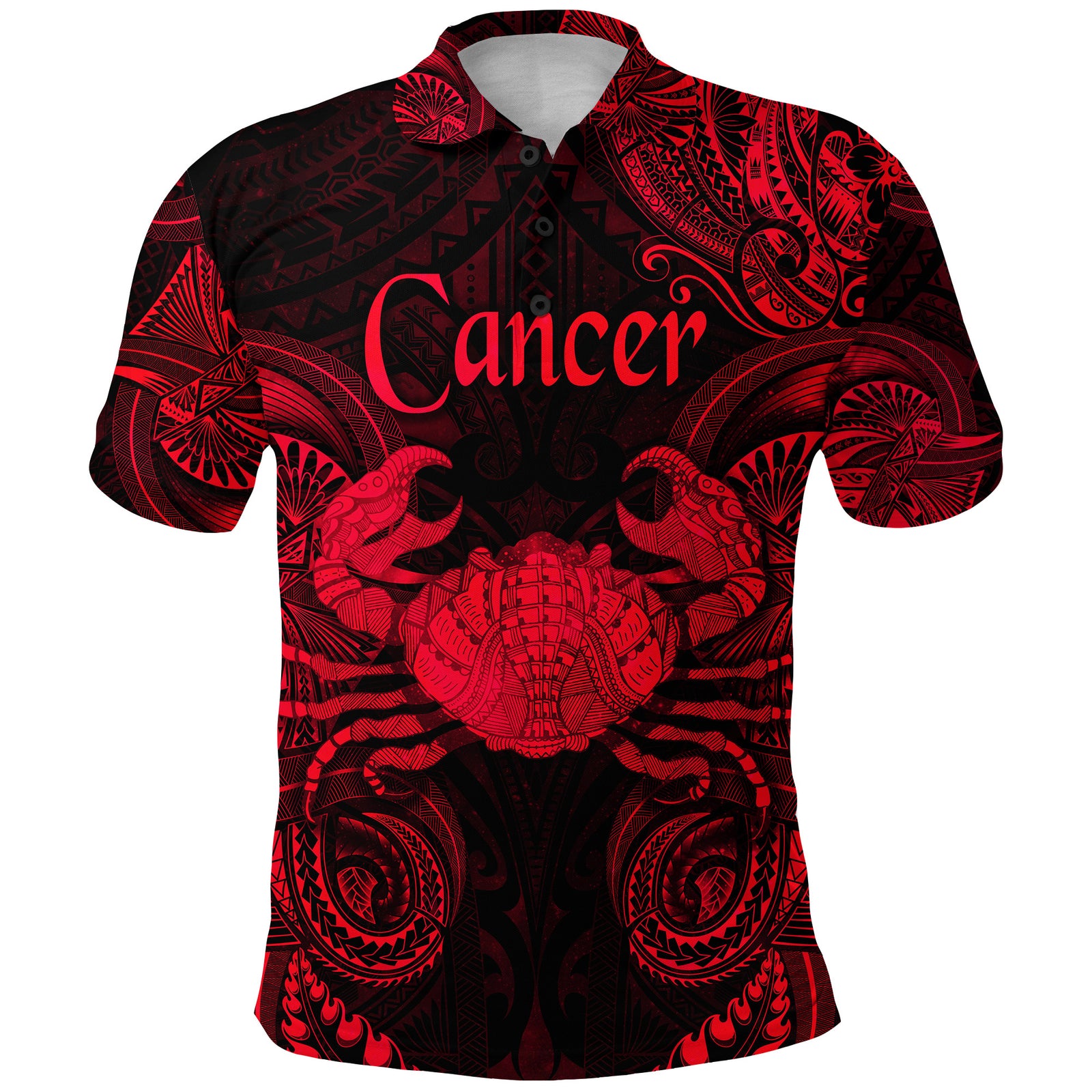 Cancer Zodiac Polynesian Polo Shirt Unique Style Red LT8 - Polynesian Pride