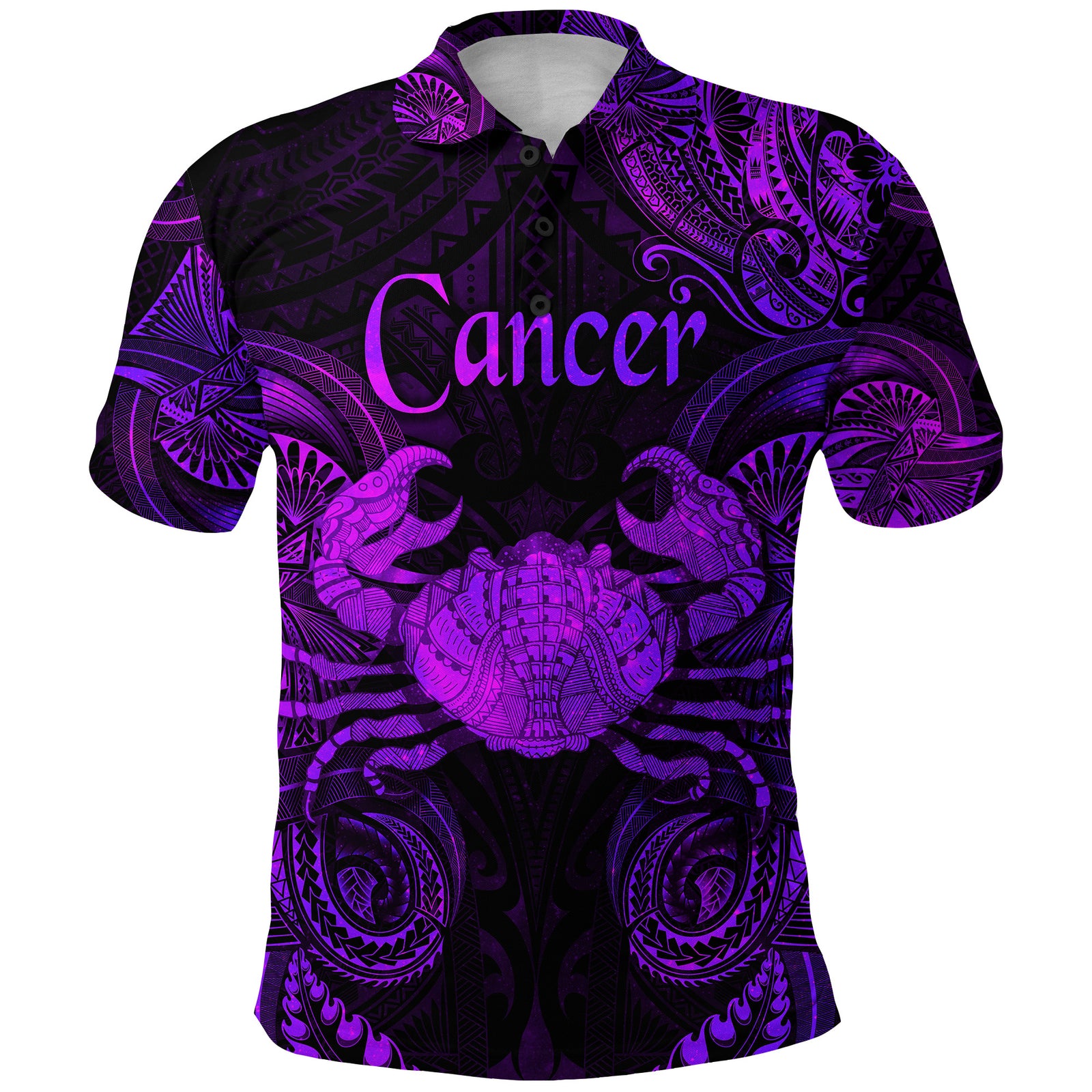 Cancer Zodiac Polynesian Polo Shirt Unique Style Purple LT8 - Polynesian Pride