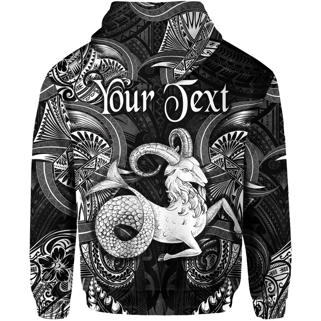 Custom Capricorn Zodiac Polynesian Zip Hoodie Unique Style Black LT8 - Polynesian Pride