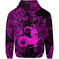 Custom Capricorn Zodiac Polynesian Zip Hoodie Unique Style Pink LT8 - Polynesian Pride