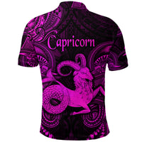 Capricorn Zodiac Polynesian Polo Shirt Unique Style Pink LT8 - Polynesian Pride