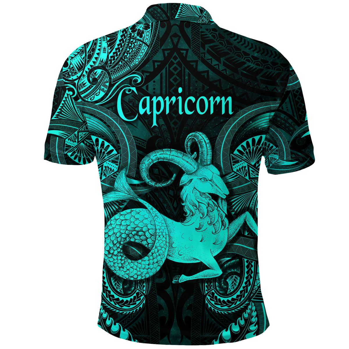 Capricorn Zodiac Polynesian Polo Shirt Unique Style Turquoise LT8 - Polynesian Pride