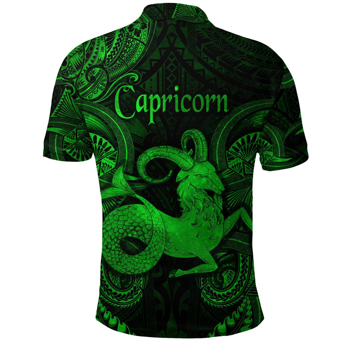 Capricorn Zodiac Polynesian Polo Shirt Unique Style Green LT8 - Polynesian Pride
