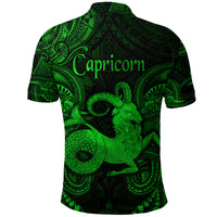 Capricorn Zodiac Polynesian Polo Shirt Unique Style Green LT8 - Polynesian Pride