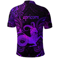 Capricorn Zodiac Polynesian Polo Shirt Unique Style Purple LT8 - Polynesian Pride
