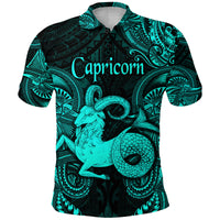 Capricorn Zodiac Polynesian Polo Shirt Unique Style Turquoise LT8 - Polynesian Pride