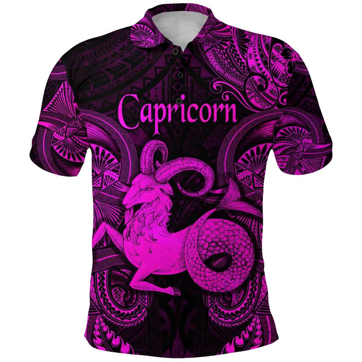 Capricorn Zodiac Polynesian Polo Shirt Unique Style Pink LT8 - Polynesian Pride