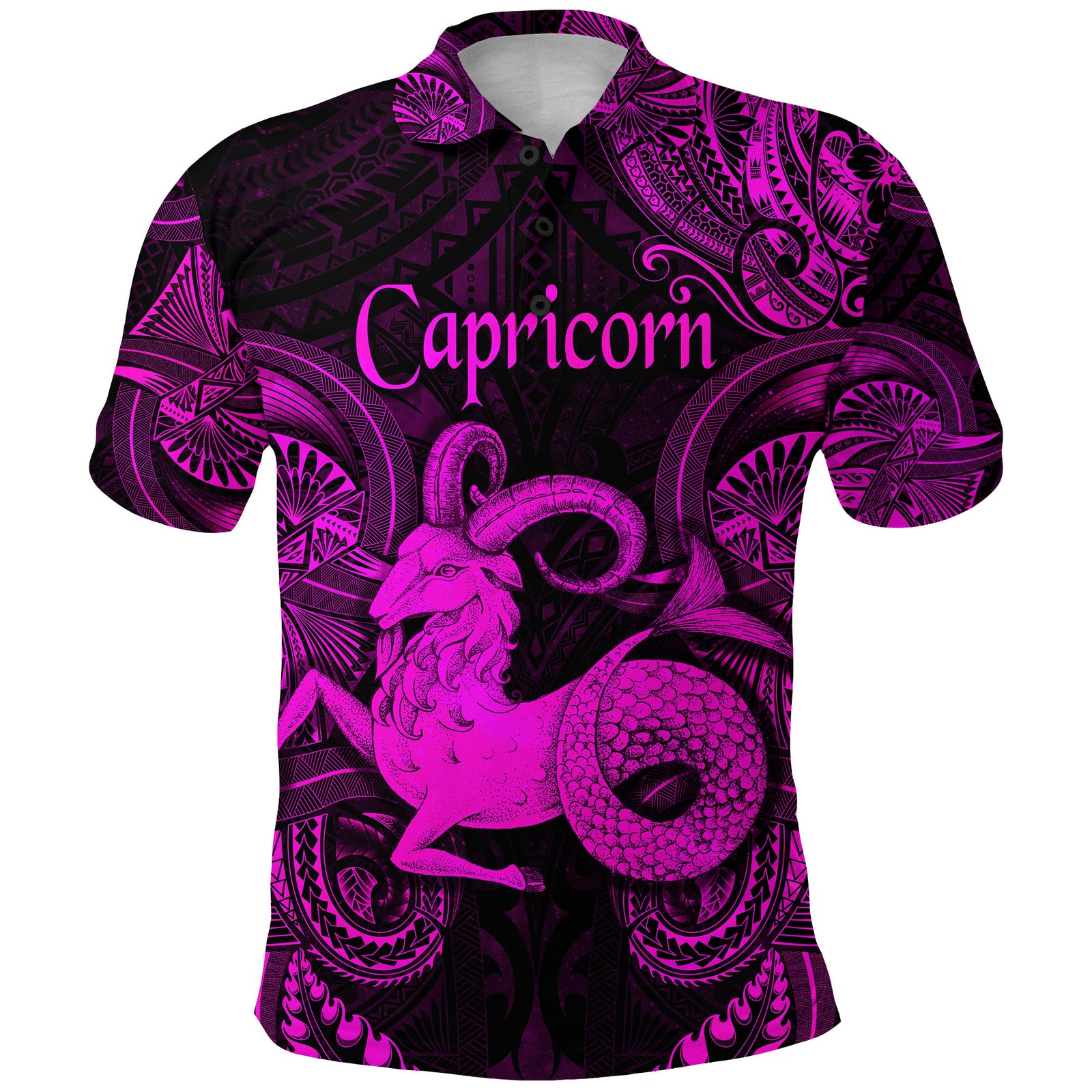 Capricorn Zodiac Polynesian Polo Shirt Unique Style Pink LT8 - Polynesian Pride