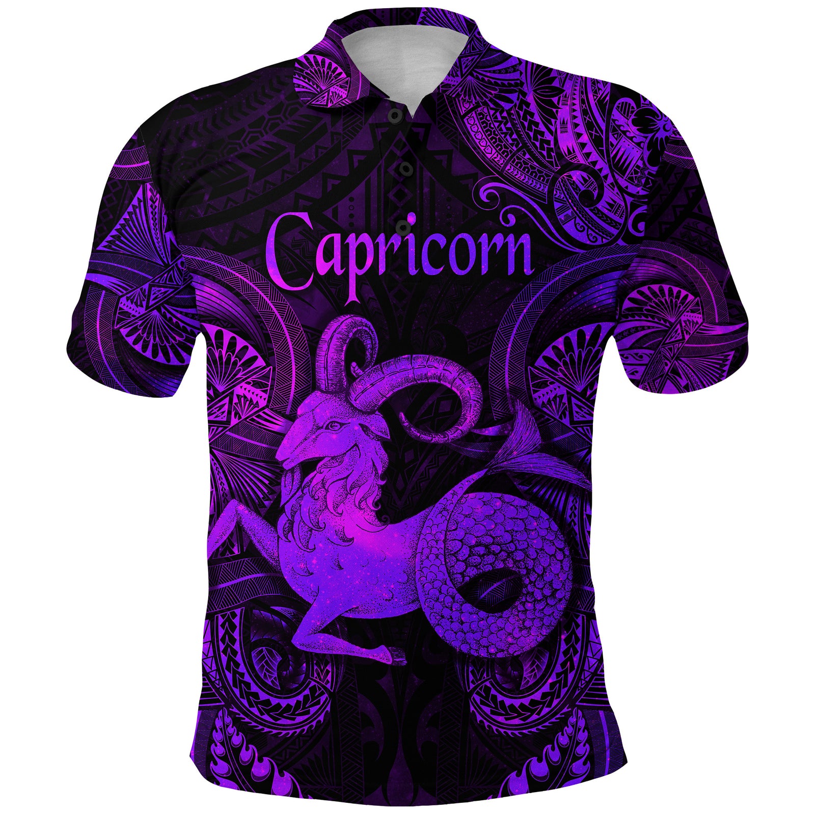 Capricorn Zodiac Polynesian Polo Shirt Unique Style Purple LT8 - Polynesian Pride