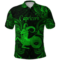 Capricorn Zodiac Polynesian Polo Shirt Unique Style Green LT8 - Polynesian Pride