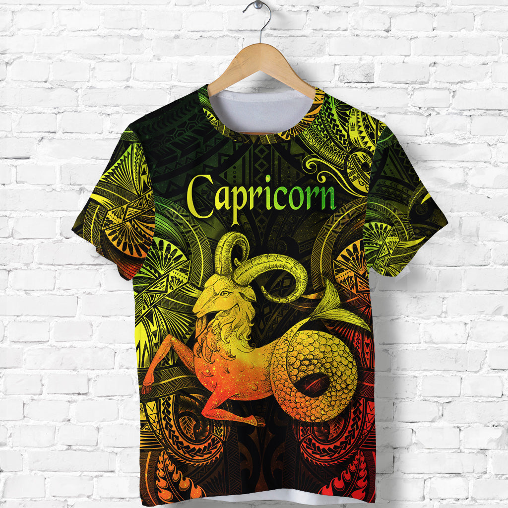 Capricorn Zodiac Polynesian T Shirt Unique Style Reggae LT8 - Polynesian Pride