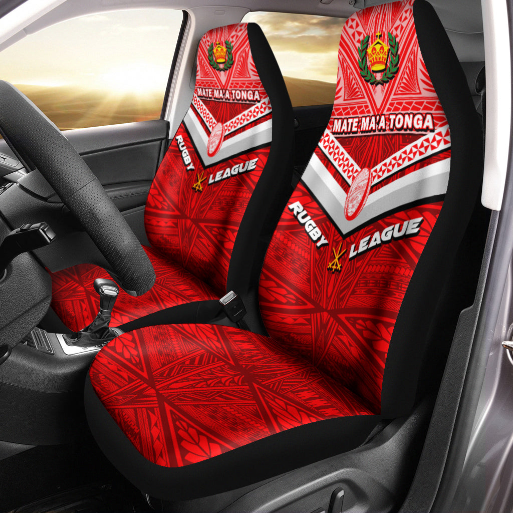 Tonga Rugby Mate Ma'a Tonga Tapa Pattern Car Seat Covers - LT2 - Polynesian Pride