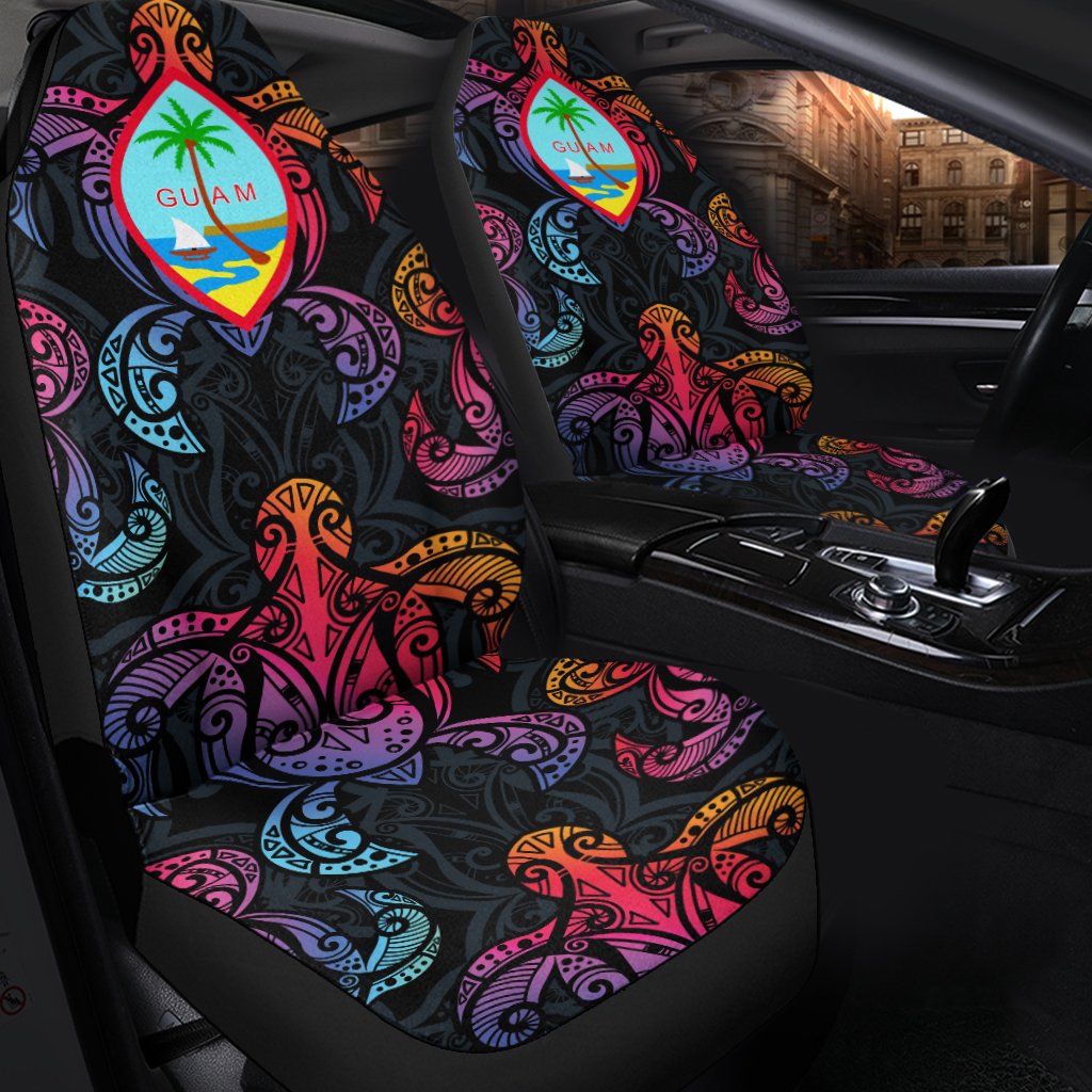Guam Car Seat Cover - Sea Turtle In Tribal Polynesian Style - Polynesian Pride