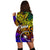 Chuuk Custom Personalised Hoodie Dress - Rainbow Polynesian Pattern - Polynesian Pride