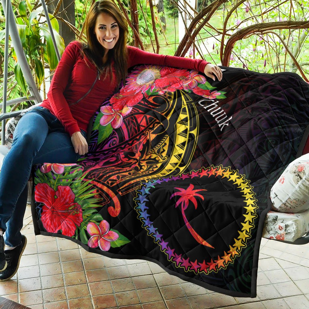 Chuuk State Premium Quilt - Tropical Hippie Style - Polynesian Pride