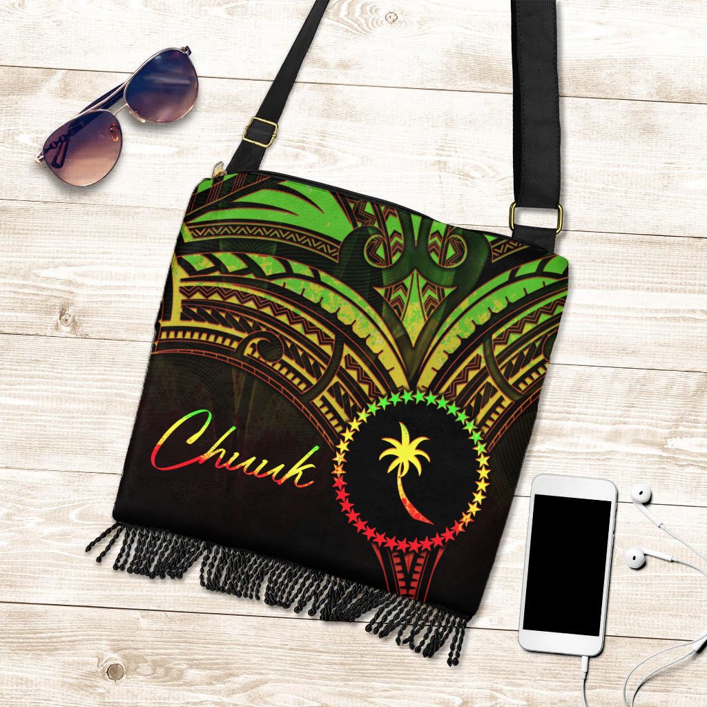 Chuuk State Boho Handbag - Reggae Color Cross Style One Size Boho Handbag Black - Polynesian Pride