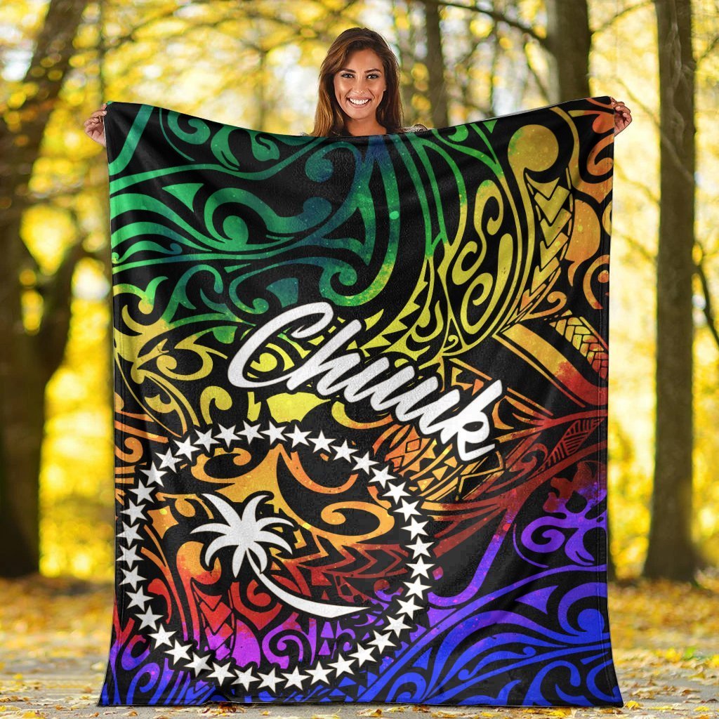 Chuuk Premium Blanket - Rainbow Polynesian Pattern - Polynesian Pride