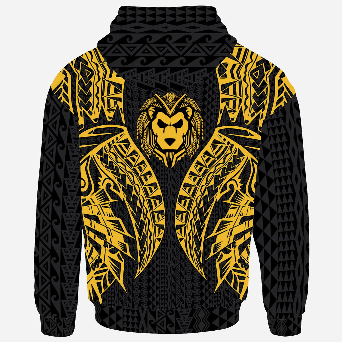 Chuuk Hoodie Micronesian Lion Head Gold Style - Polynesian Pride