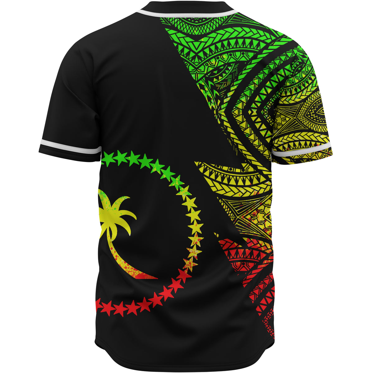 Chuuk Custom Personalized Baseball Shirt - Flash Style Reggae - Polynesian Pride