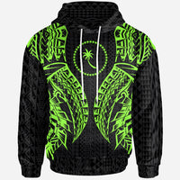 Chuuk Hoodie Micronesian Lion Head Green Style Unisex Green - Polynesian Pride