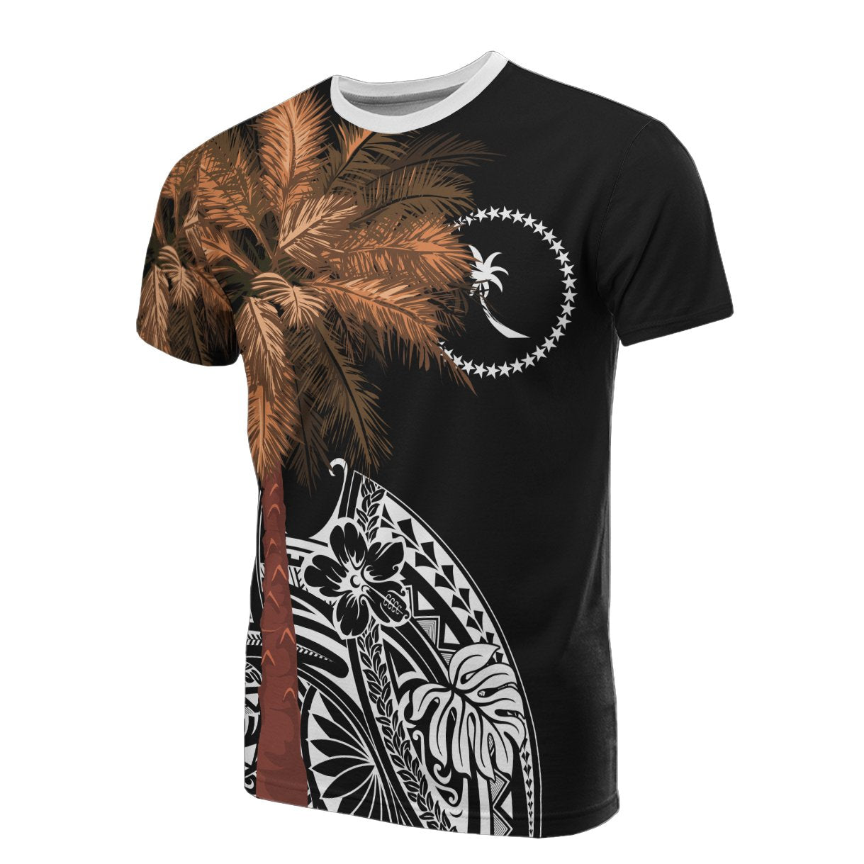 Chuuk T Shirt Micronesian Palm Tree Black Unisex Black - Polynesian Pride